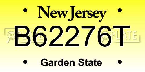 B62276T New Jersey License Plate