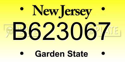 B623067 New Jersey License Plate