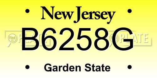 B6258G New Jersey License Plate