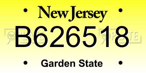 B626518 New Jersey License Plate
