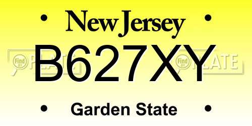 B627XY New Jersey License Plate