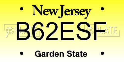 B62ESF New Jersey License Plate