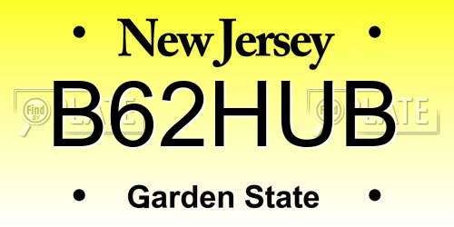 B62HUB New Jersey License Plate