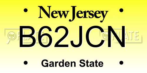B62JCN New Jersey License Plate