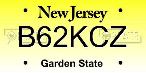 B62KCZ New Jersey License Plate