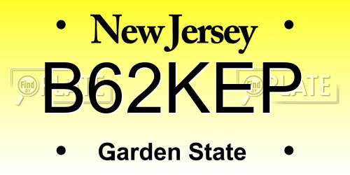 B62KEP New Jersey License Plate