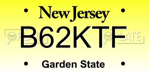 B62KTF New Jersey License Plate