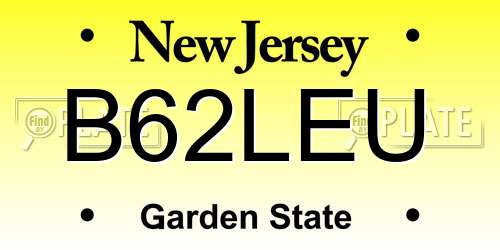B62LEU New Jersey License Plate