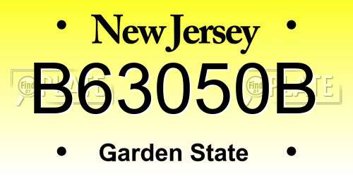B63050B New Jersey License Plate