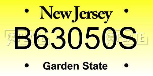B63050S New Jersey License Plate
