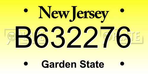 B632276 New Jersey License Plate