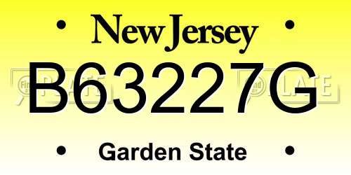 B63227G New Jersey License Plate