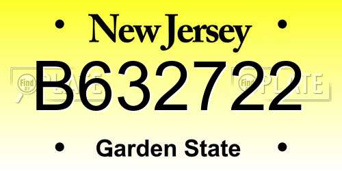 B632722 New Jersey License Plate