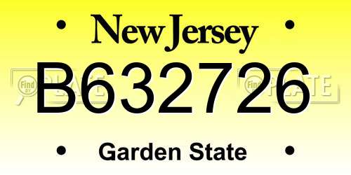B632726 New Jersey License Plate