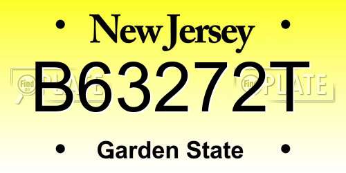 B63272T New Jersey License Plate