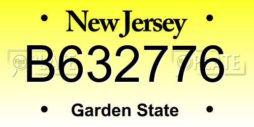B632776 New Jersey License Plate