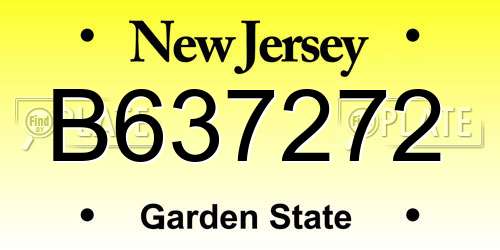 B637272 New Jersey License Plate