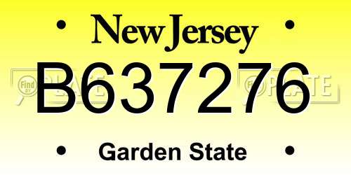B637276 New Jersey License Plate