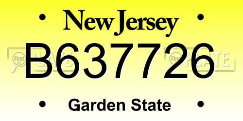 B637726 New Jersey License Plate
