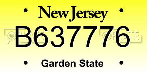 B637776 New Jersey License Plate