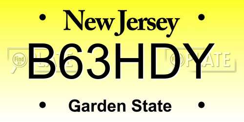 B63HDY New Jersey License Plate