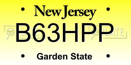 B63HPP New Jersey License Plate