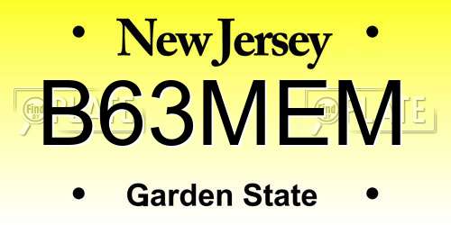 B63MEM New Jersey License Plate