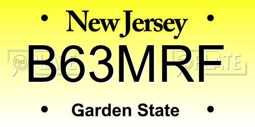 B63MRF New Jersey License Plate