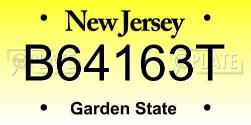 B64163T New Jersey License Plate