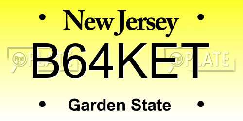 B64KET New Jersey License Plate