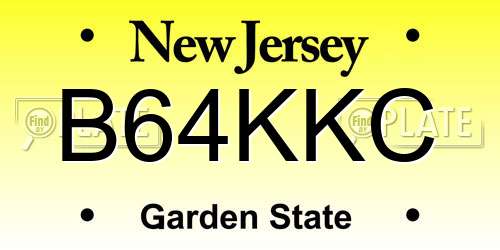 B64KKC New Jersey License Plate