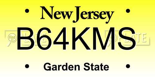 B64KMS New Jersey License Plate