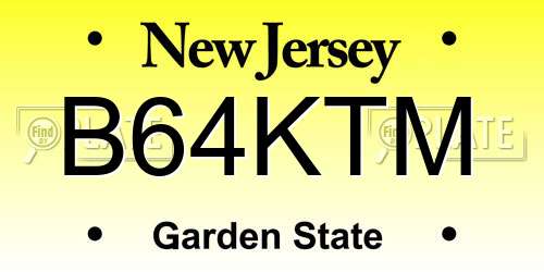 B64KTM New Jersey License Plate