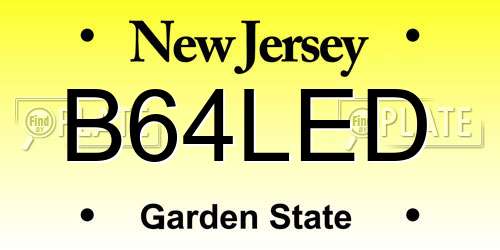 B64LED New Jersey License Plate