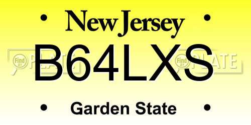 B64LXS New Jersey License Plate