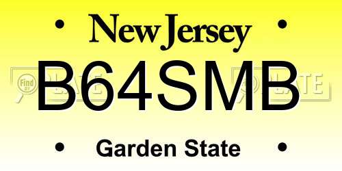 B64SMB New Jersey License Plate