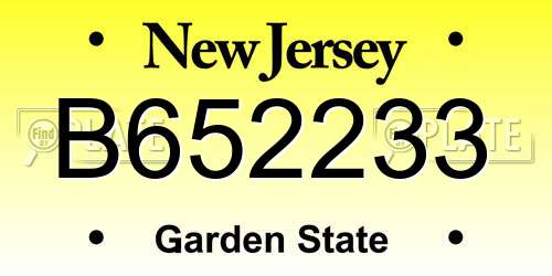 B652233 New Jersey License Plate