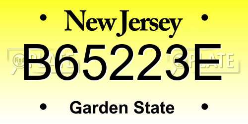 B65223E New Jersey License Plate