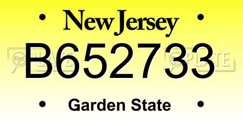 B652733 New Jersey License Plate