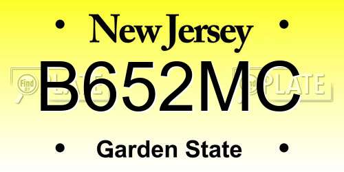 B652MC New Jersey License Plate