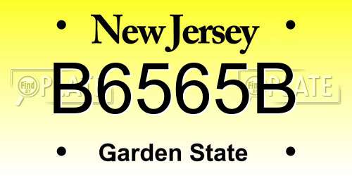 B6565B New Jersey License Plate