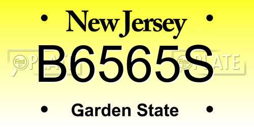 B6565S New Jersey License Plate