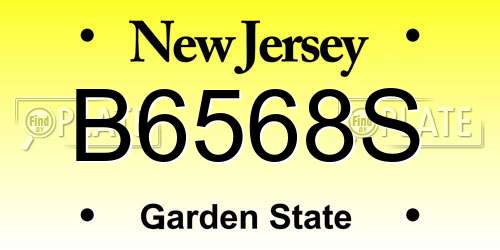B6568S New Jersey License Plate