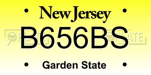 B656BS New Jersey License Plate