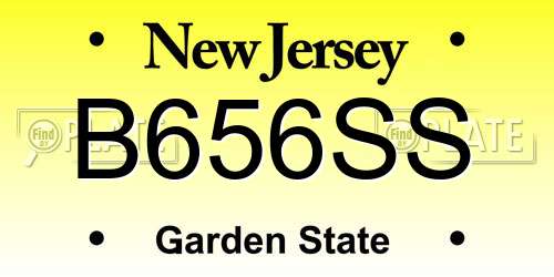 B656SS New Jersey License Plate