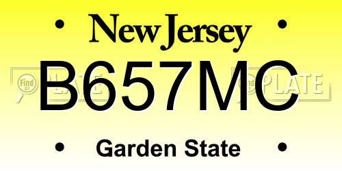 B657MC New Jersey License Plate
