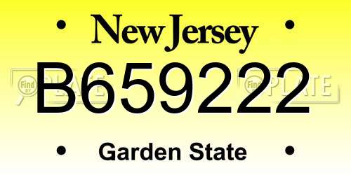 B659222 New Jersey License Plate