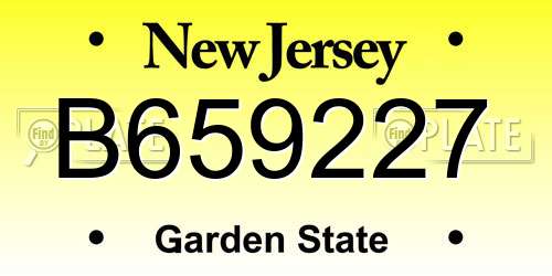 B659227 New Jersey License Plate