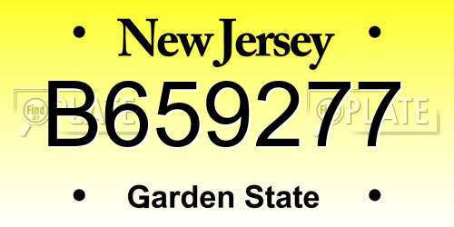 B659277 New Jersey License Plate