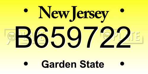 B659722 New Jersey License Plate
